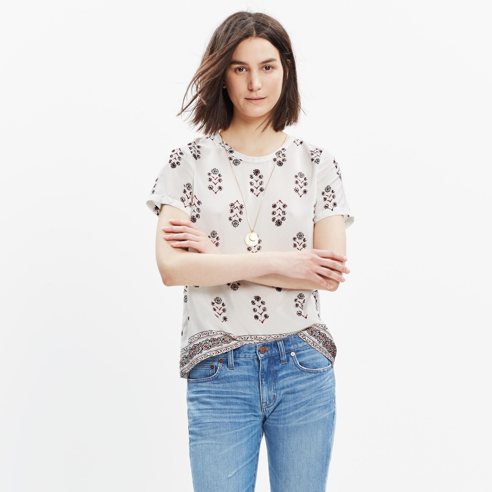 Madewell Silk floral top - size S